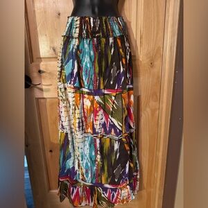 Multicolor Tiered Maxi Skirt